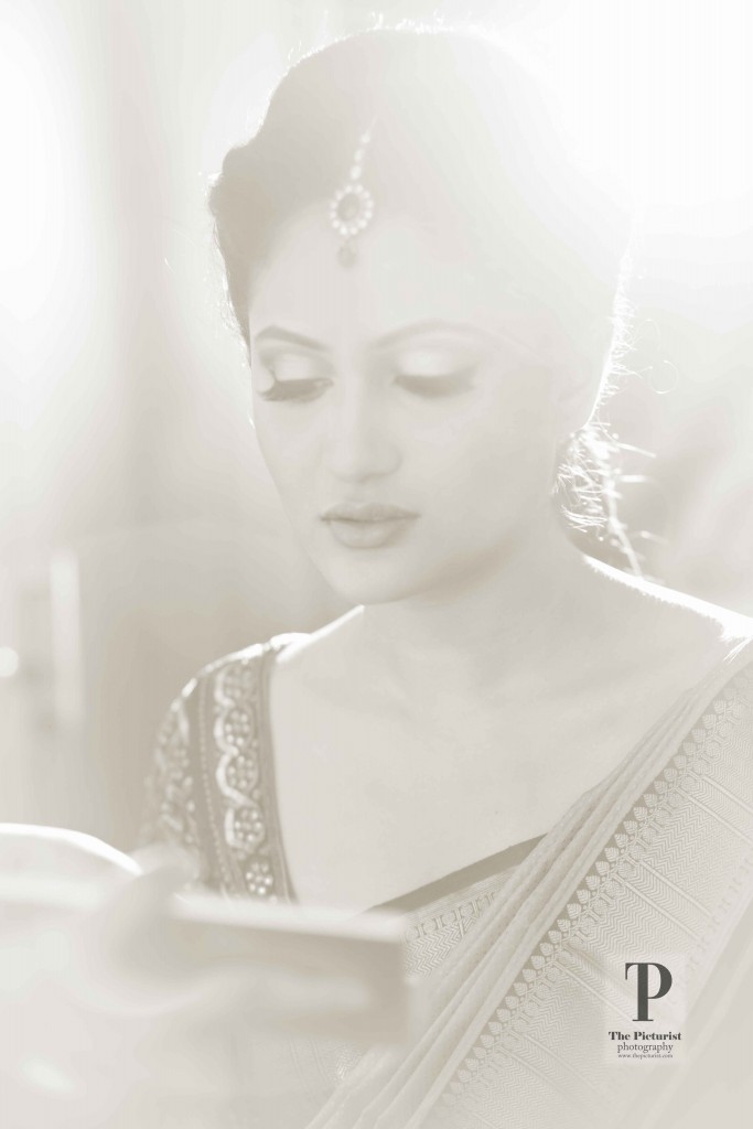 high key south indian bridal portrait in bangalore